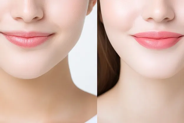 Lip Volume Before and After Hyaluronic Acid Filler Injection