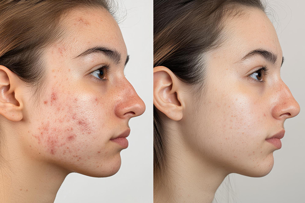 Acne Scars Before and After Fractional Laser Treatment